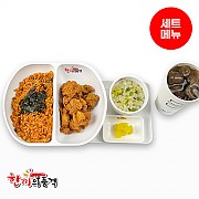 춘천식닭갈비+후라이드치킨+우동국물+음료-단무지