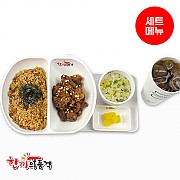 XO게살볶음밥+왕갈비치킨+우동국물+음료-단무지
